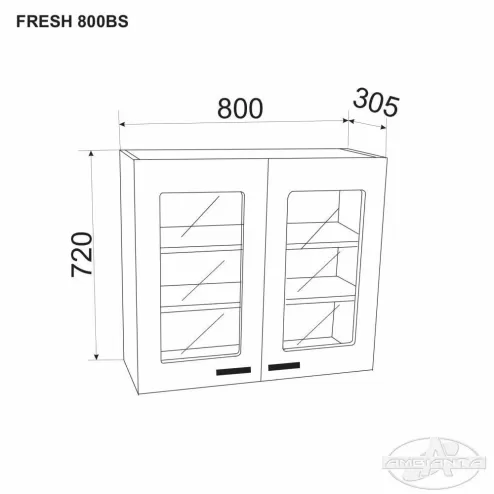 Верхний модуль FRESH 800 BS (дверцы со стеклом)