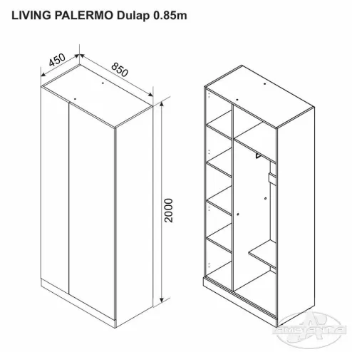 PALERMO Шкаф 0,85 м