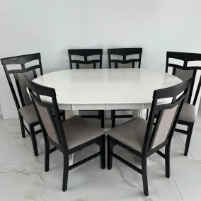 Set Masa AG 2800 Oval 6 Scaune AG Deepa-FL Negru