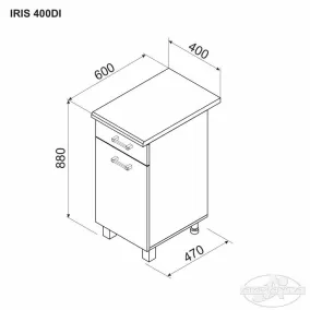 Нижний модуль IRIS 400 DI (ящик и дверцы)