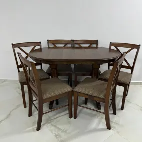 Набор стол Europa маленький ореховый и 6 стульев Ag 69