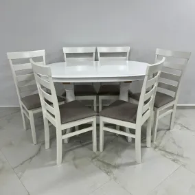 Европа белый и 6 стульев Ag Glory белый