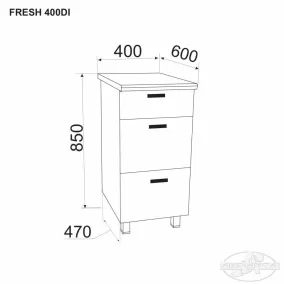 Modul inferior FRESH 400 DI (3 sertare)