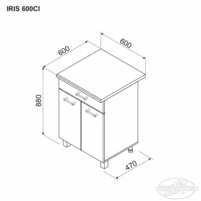 Modul inferior IRIS 600 CI (sertar+usi)
