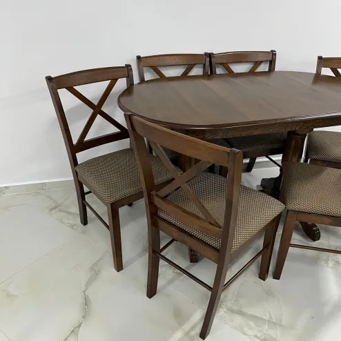 Набор стол Europa маленький ореховый и 6 стульев Ag 69