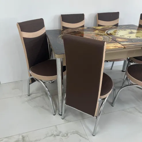 Set masa extensibila Ceas 6 Scaune