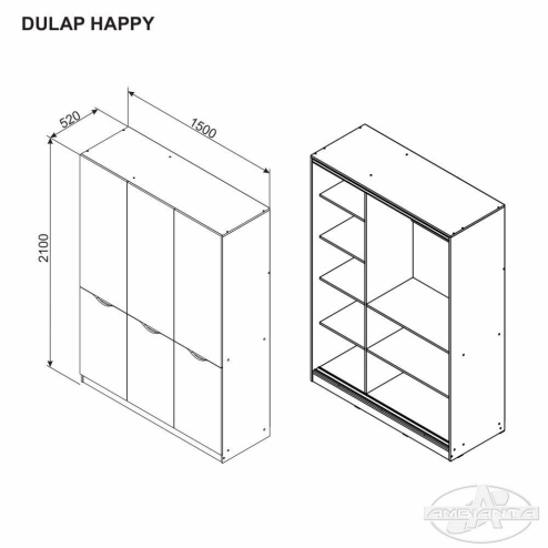 Шкаф Happy орех