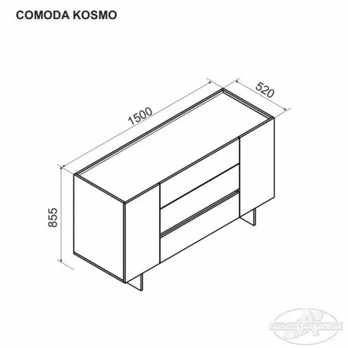 Comoda Kosmo Artisan - Crem
