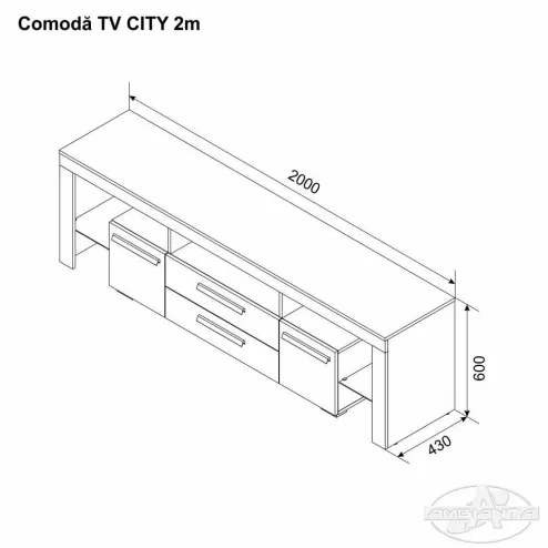 Comoda TV City Alb 2m 