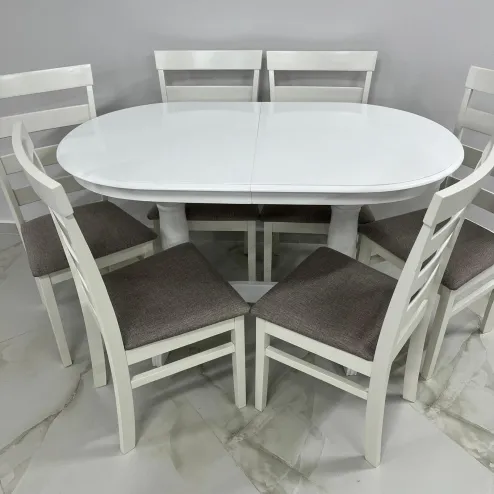 Европа белый и 6 стульев Ag Glory белый