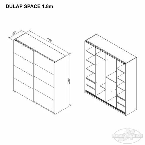 Шкаф 1.8 м SPACE Белый