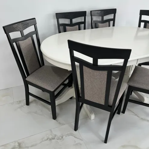 Set Masa AG 2800 Oval 6 Scaune AG Deepa-FL Negru