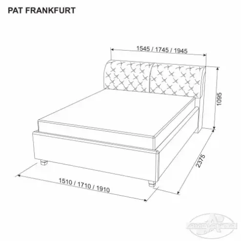 Кровать FRANKFURT 160 см БЕЖЕВАЯ