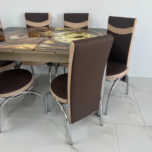 Set masa extensibila Ceas 6 Scaune