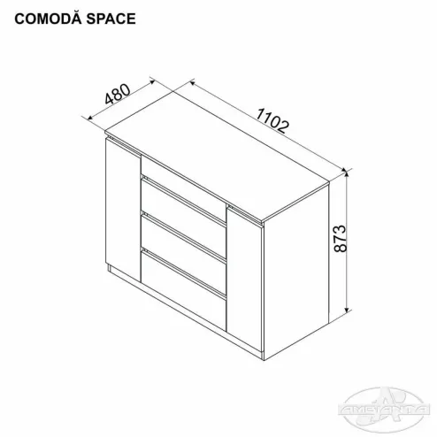 Comodă Space Gri