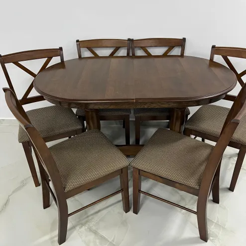 Набор стол Europa маленький ореховый и 6 стульев Ag 69