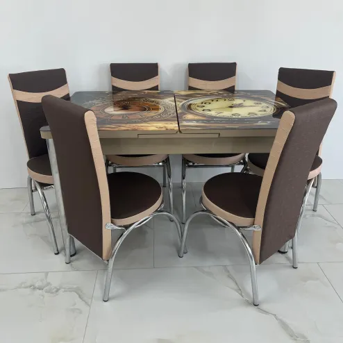 Set masa extensibila Ceas 6 Scaune